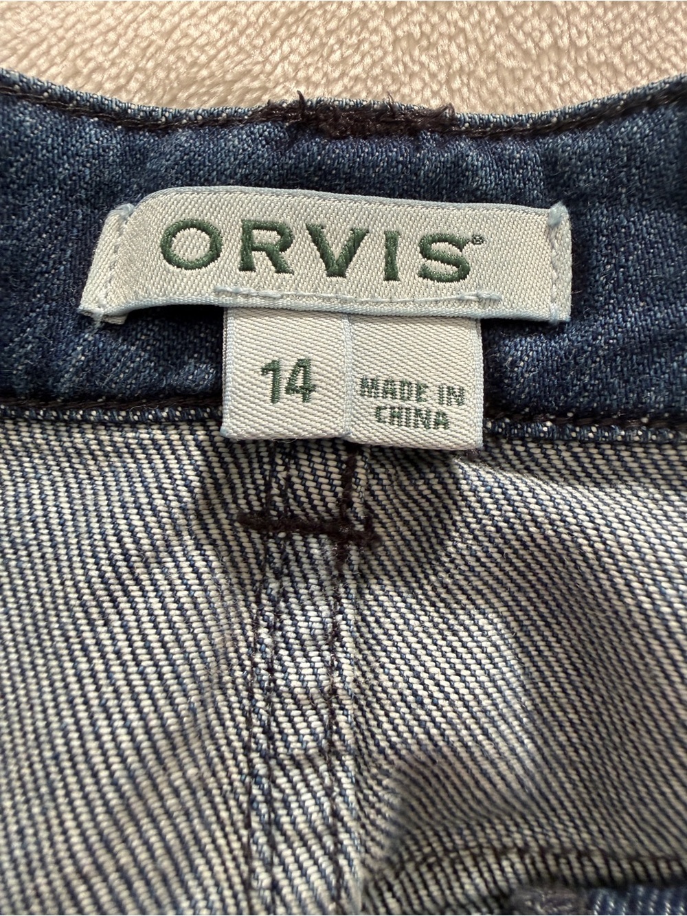 Orvis Denim Maxi Skirt Size 14 Blue 100% Cotton Paneled A-Line Back Slit - Picture 3 of 8